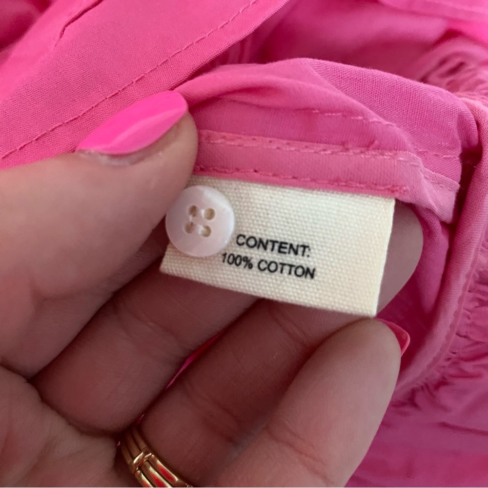 ❗️FINAL❗️NWT CeliaB Marilla Pink Dress Scalloped Eyelet Detail XL - Picture 15 of 16